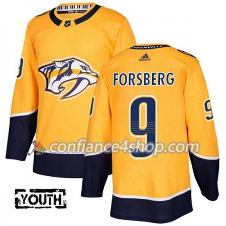 Adidas Maillot de Hockey Nashville Predators Filip Forsberg 9 2017-2018 Or Authentic - Enfant